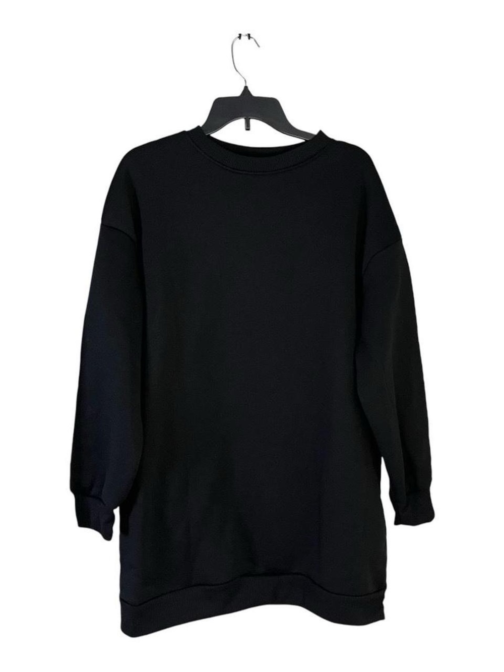 Women's Black Long-Sleeve Crewneck Dress